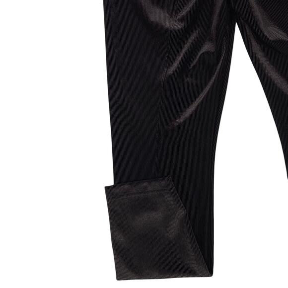 White House Black Market Leggings Womens 10 Short Black Corduroy Stretch Runway - Picture 11 of 12